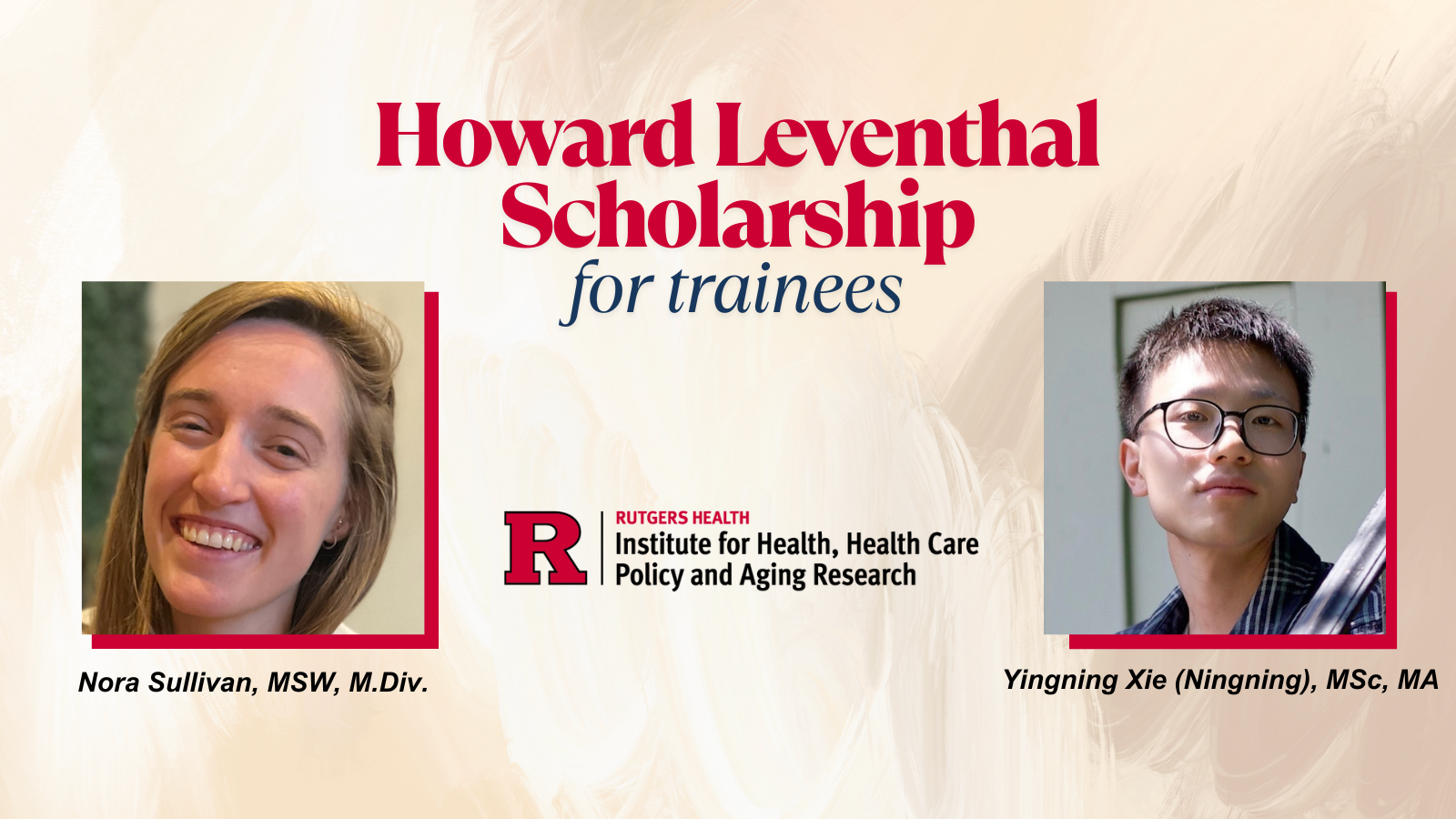 photos of the two leventhal scholars with an IFH logo